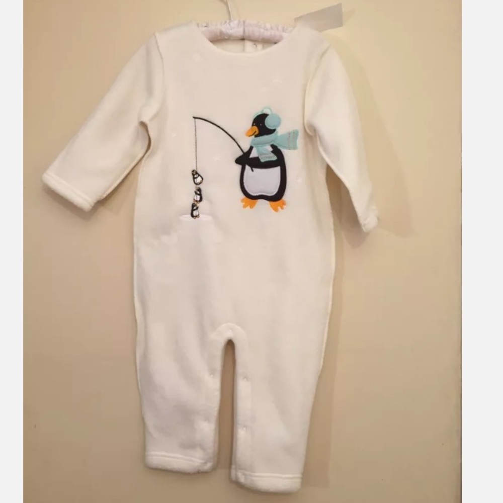 8-24 Baby Fleece One Piece outfit clothes Old Navy Penguin 12-18m NWT unisex